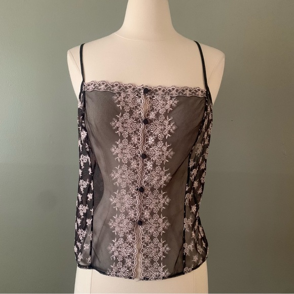 Victoria's Secret Black and pink sheer Camisole Medium - Picture 1 of 5